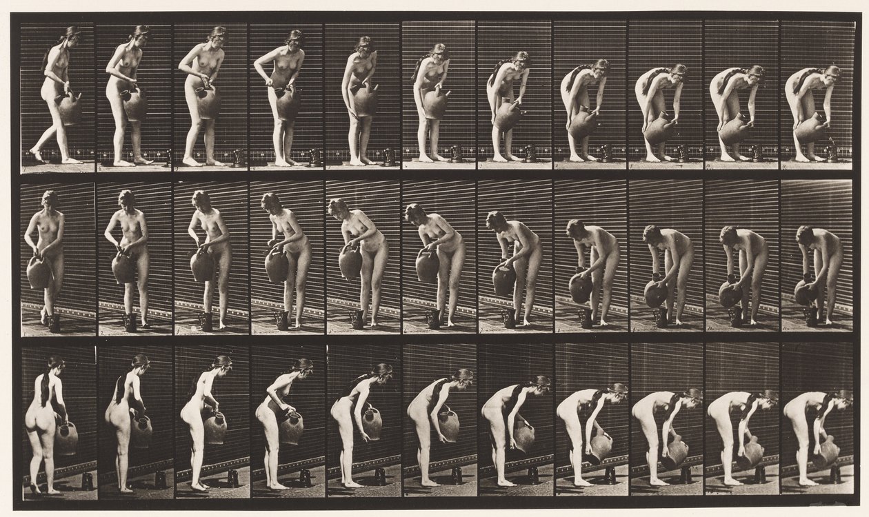 Placa 446. Preenchendo Jarro no Chão do Jarro de Água de Eadweard Muybridge