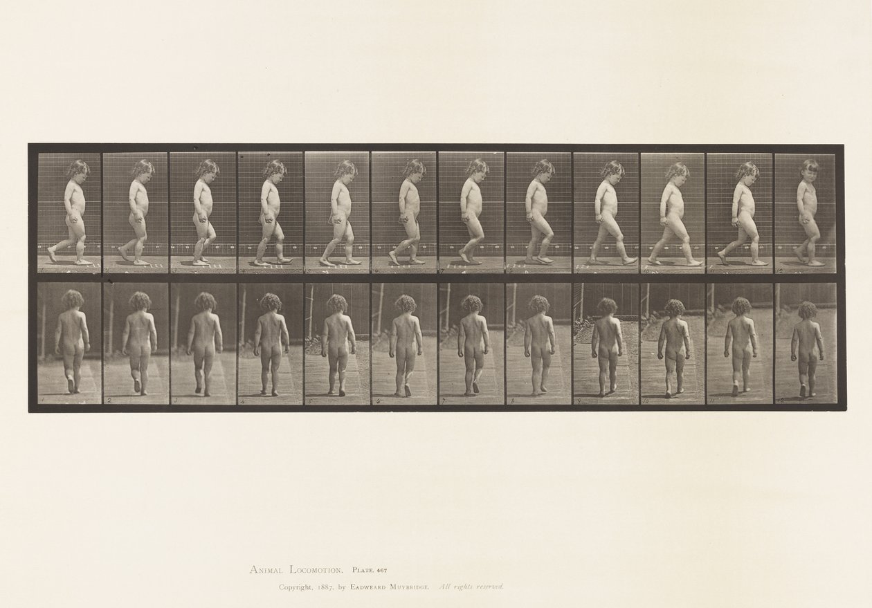 Placa 467.Criança, Andando, 1885 de Eadweard Muybridge