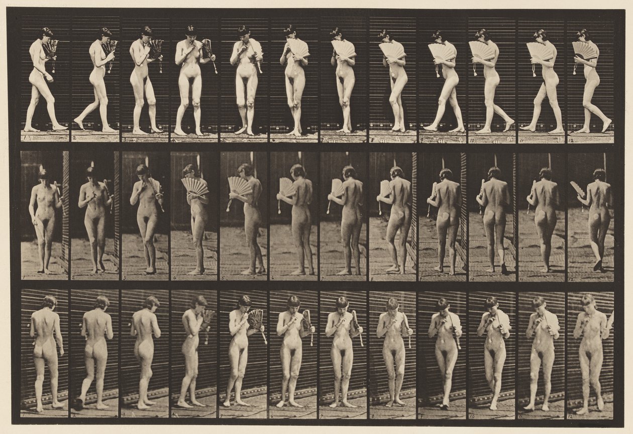 Prato 46. Andar, namoriscar um ventilador e dar meia-volta de Eadweard Muybridge