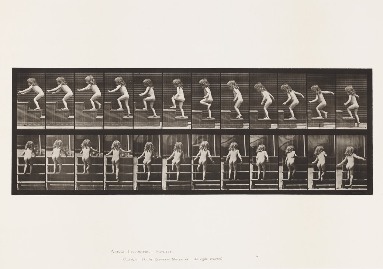 Prato 473. Criança, andando lá em cima de Eadweard Muybridge
