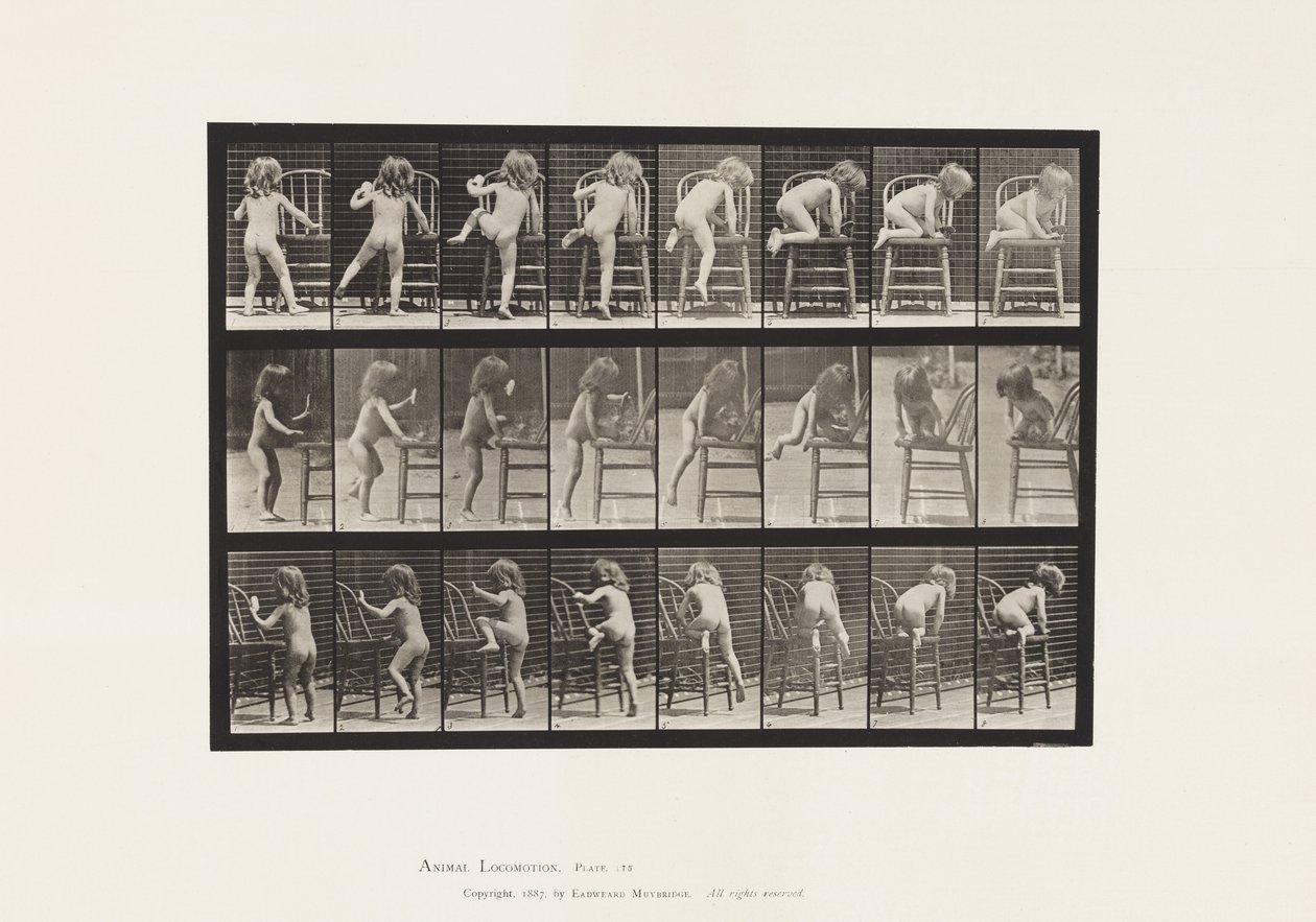 Prato 475. Criança, Subindo na Cadeira de Eadweard Muybridge