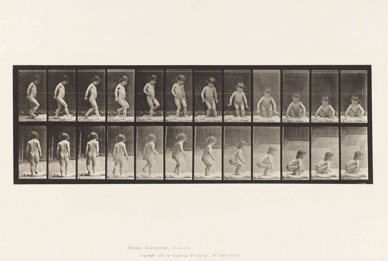 Placa 476.Child, Sentado no chão de Eadweard Muybridge