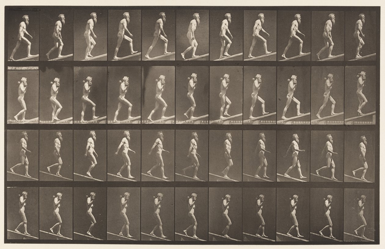 Placa 489. A, Inclinação Ascendente; 1872-1885 de Eadweard Muybridge