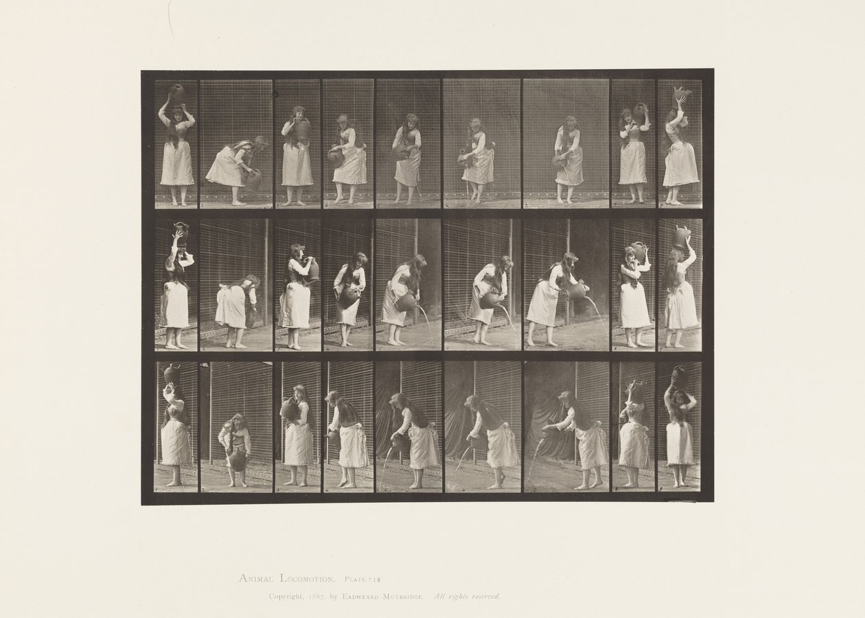 Prato 516. Movimentos diversos com um jarro de água de Eadweard Muybridge