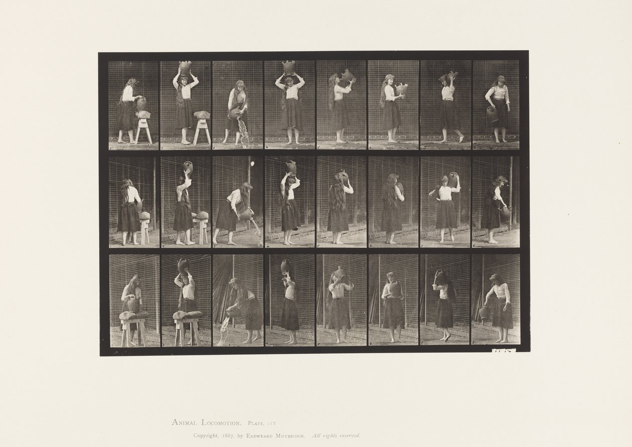 Prato 517. Movimentos diversos com um jarro de água de Eadweard Muybridge