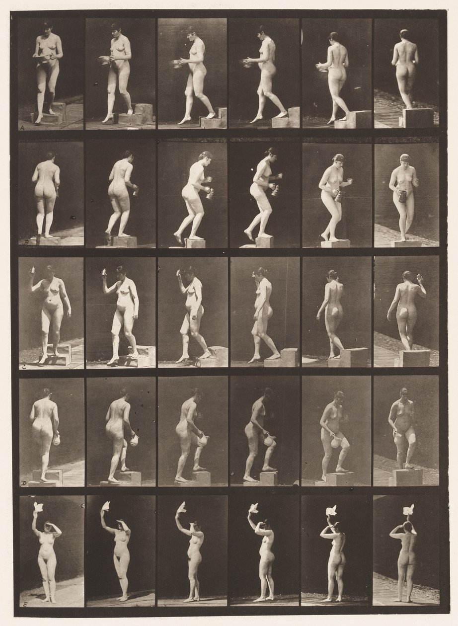 Placa 525. A, Descending Step; B, Ascending Step; 1872-1885 de Eadweard Muybridge