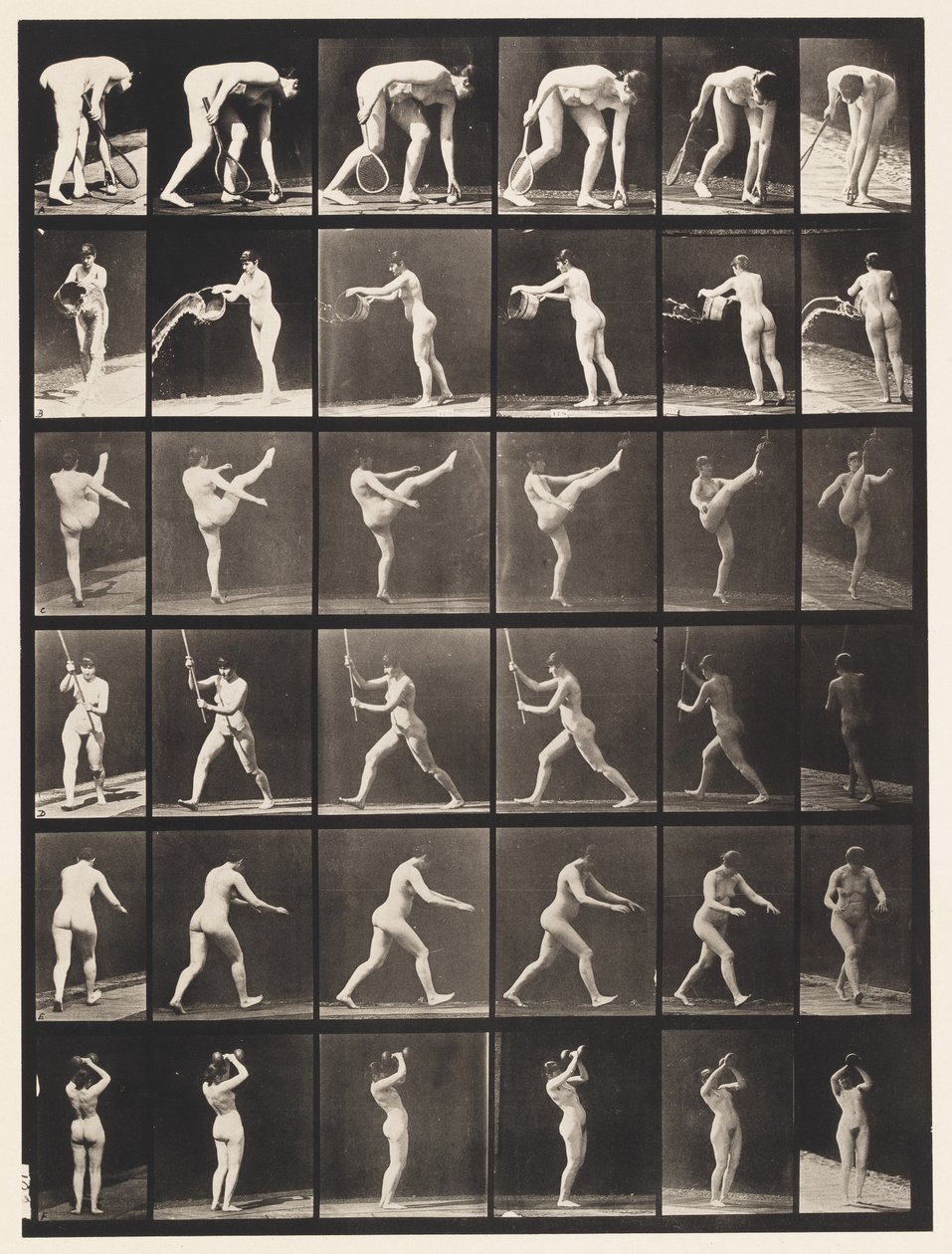 Prato 526. A, Bola Elevadora; B, Balde Esvaziador de Água de Eadweard Muybridge