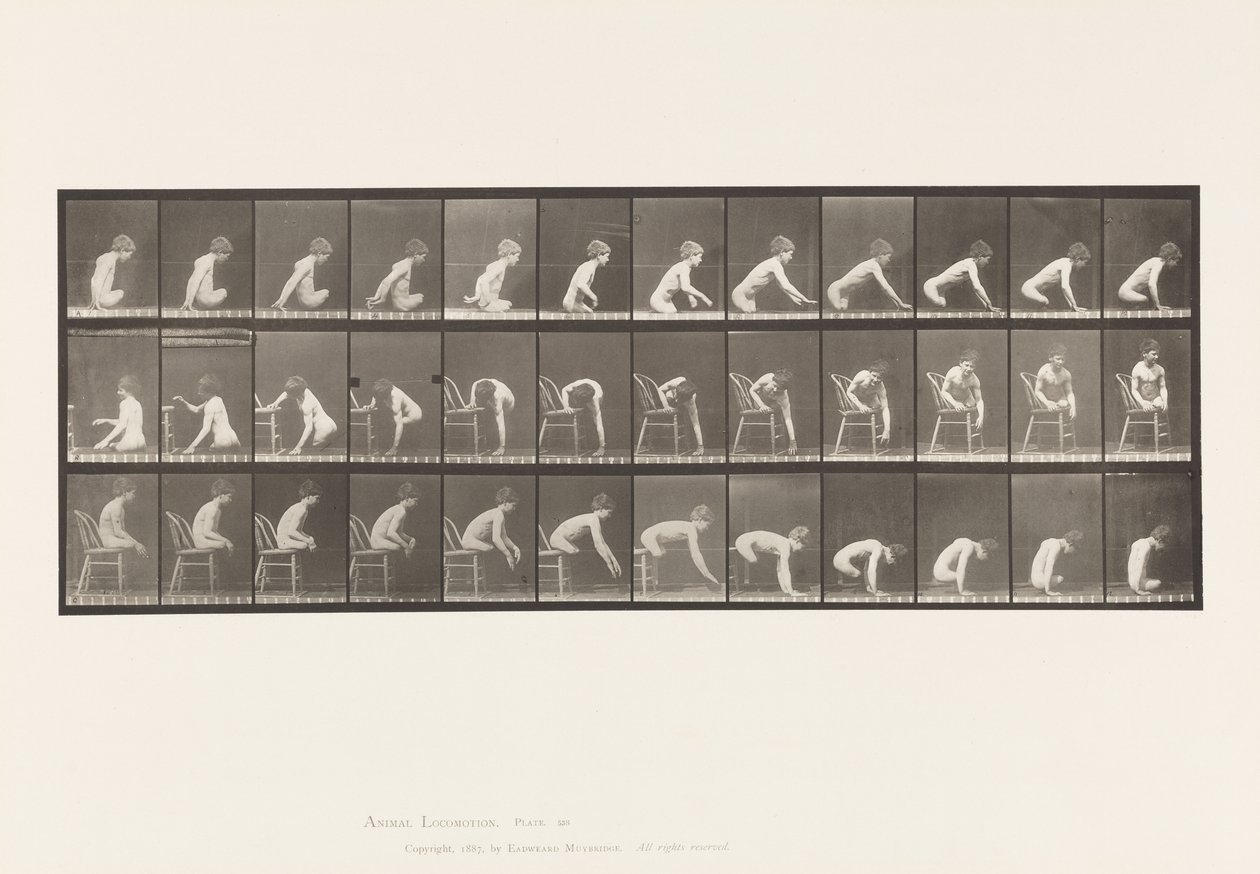 Prato 538. Dupla Amputação de Coxas; Rapaz; A, Moving Foward de Eadweard Muybridge