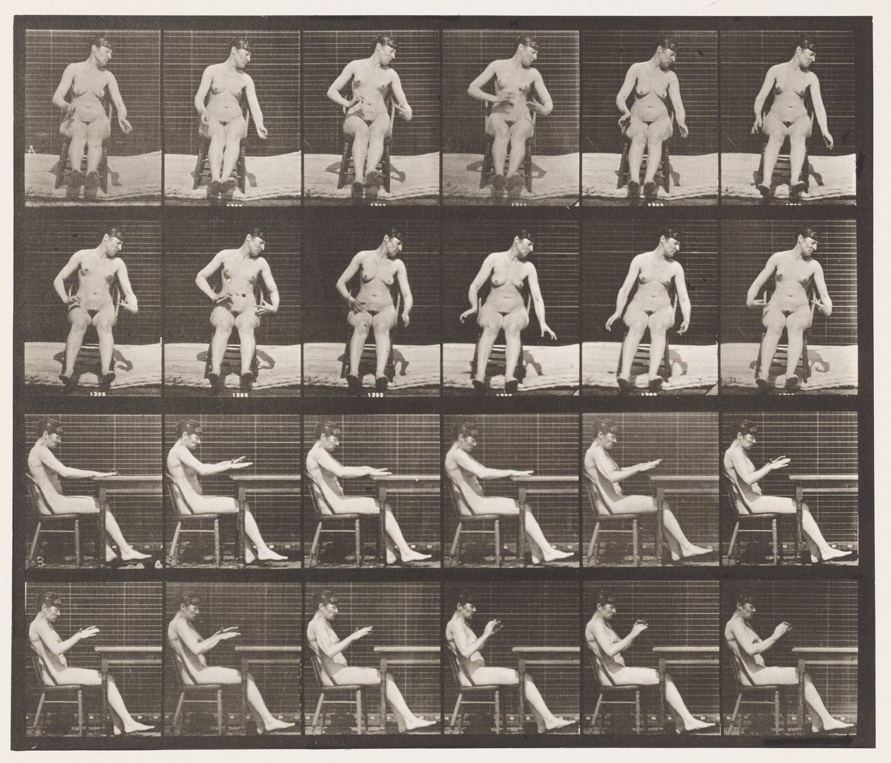 Prato 545. Convulsões Artificialmente Induzidas; A,B, Enquanto Sentado de Eadweard Muybridge