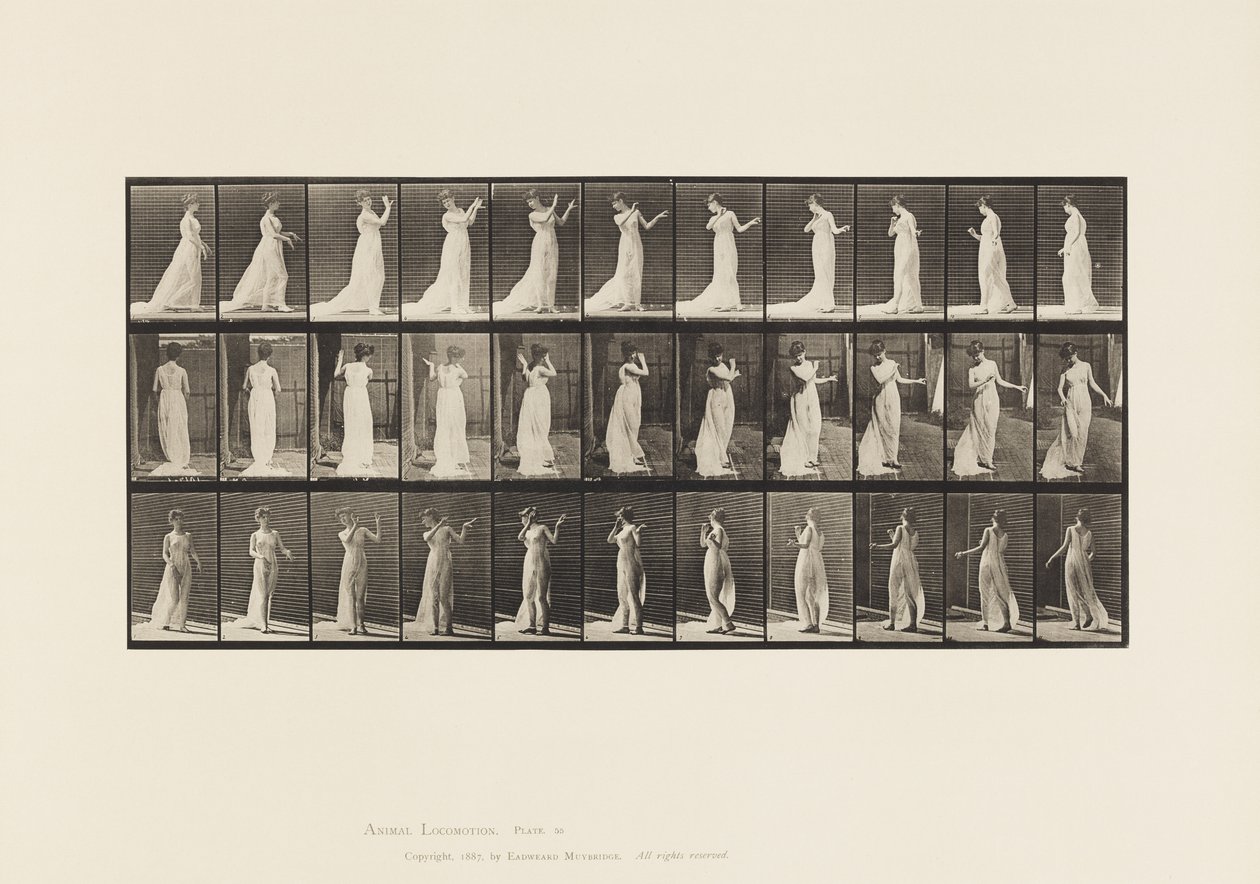 Placa 55. Andando, Virando-se, Ação de Aversão, 1885 de Eadweard Muybridge