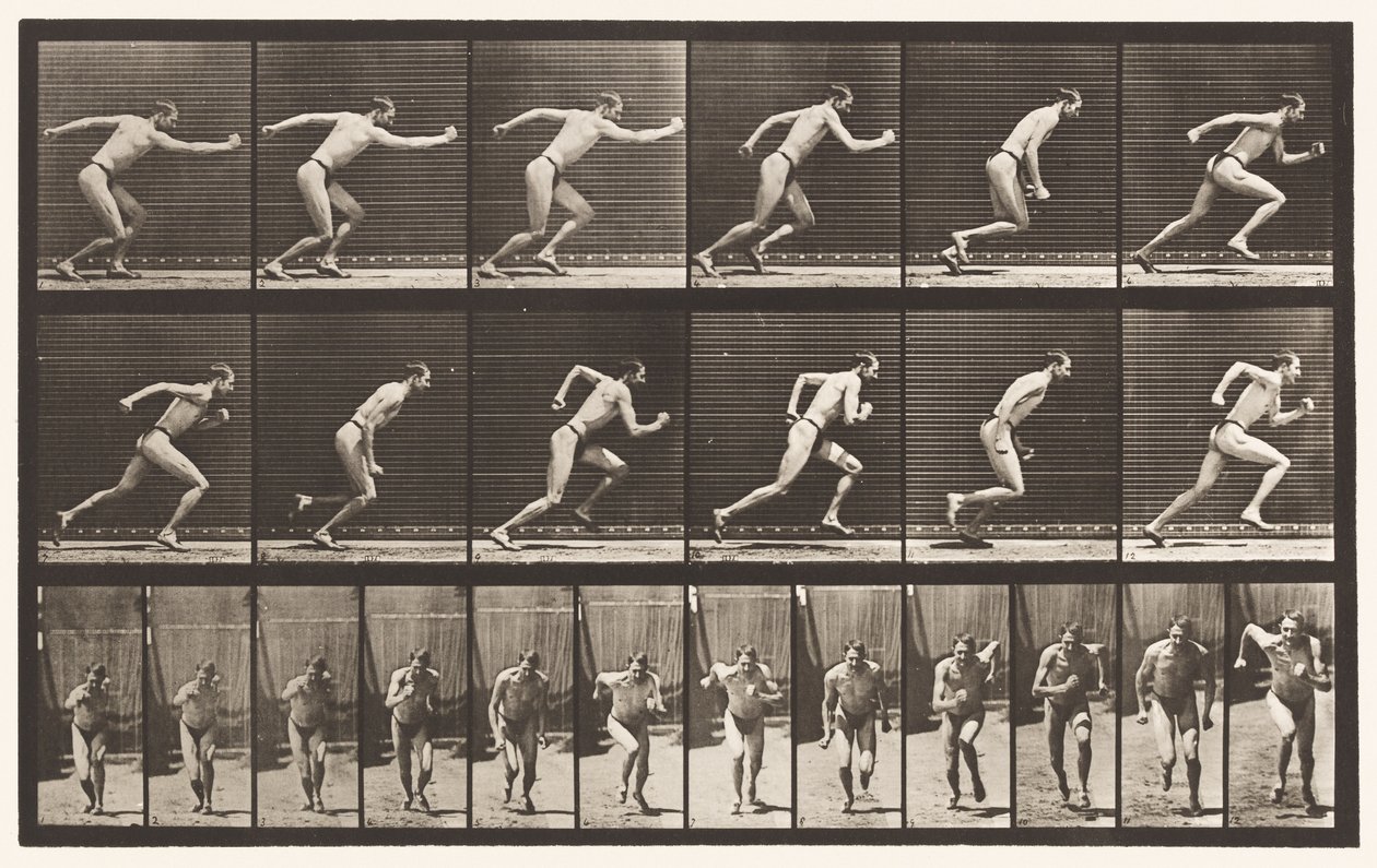 Placa 59. Começando para uma corrida (tênis) de Eadweard Muybridge