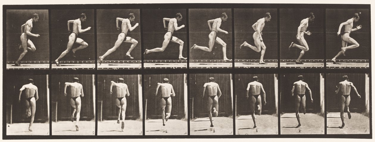 Placa 61. Correndo em Velocidade Máxima (Ação Imperfeita, Sapatos) de Eadweard Muybridge