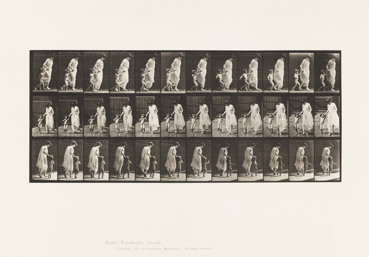 Prato 72. Correndo, Criança Líder (70) na Mão de Eadweard Muybridge
