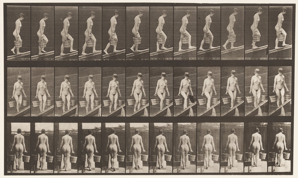 Placa 82. Declive Ascendente, Balde de Água em Cada Mão de Eadweard Muybridge