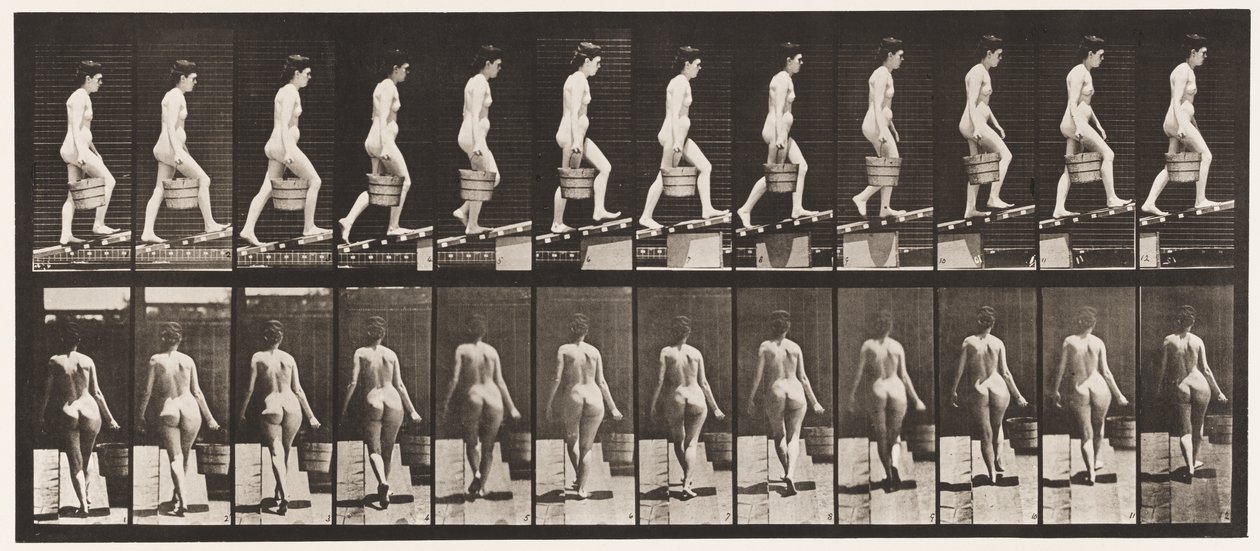 Placa 83. Declive Ascendente, Balde de Água na Mão Direita de Eadweard Muybridge