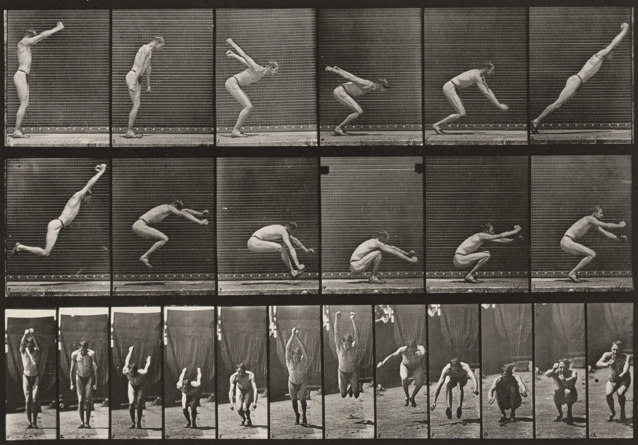 Prancha número 163. Salto, salto em comprimento sem balanço de Eadweard Muybridge