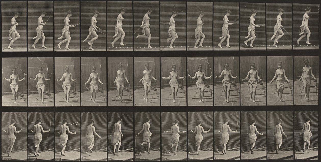 Prancha número 174. Correr e saltar à corda de Eadweard Muybridge