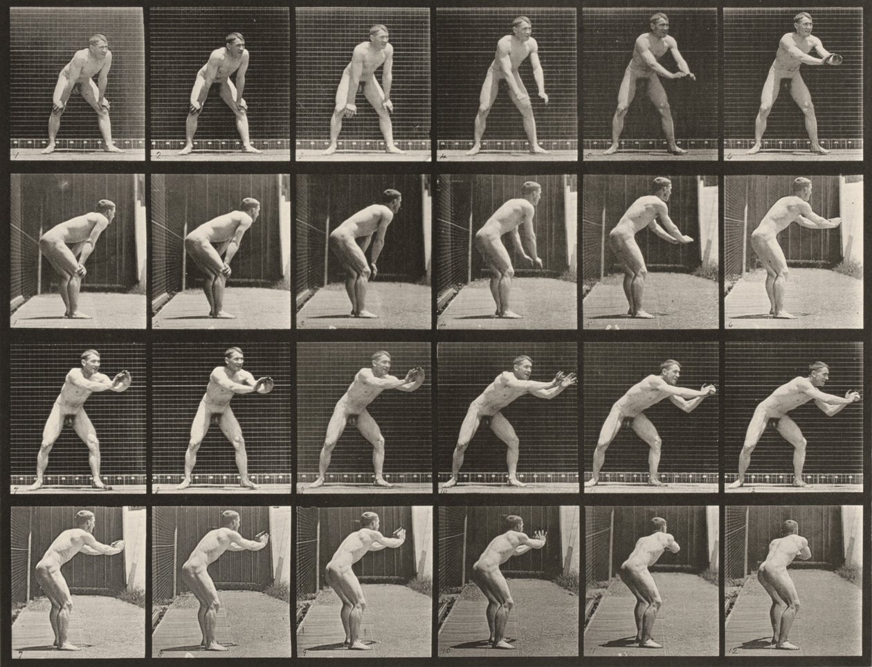 Prancha número 280. Basebol, apanhar a bola de Eadweard Muybridge