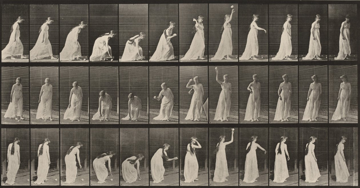 Prancha número 306. Apanhar uma bola e atirá-la de Eadweard Muybridge