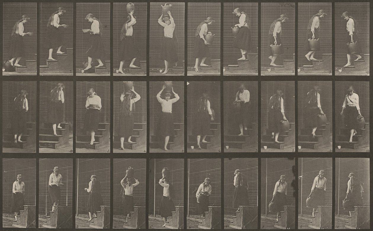 Placa número 504. Subindo e descendo escadas de Eadweard Muybridge