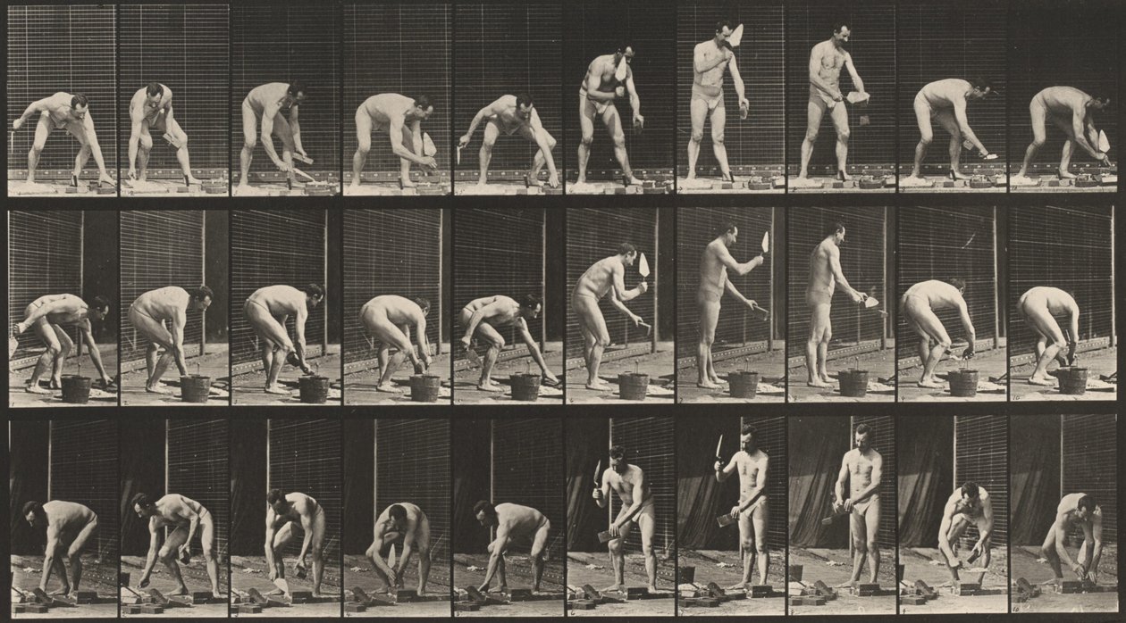 Placa número 506. Assentamento de tijolos, 1887 (foto) de Eadweard Muybridge