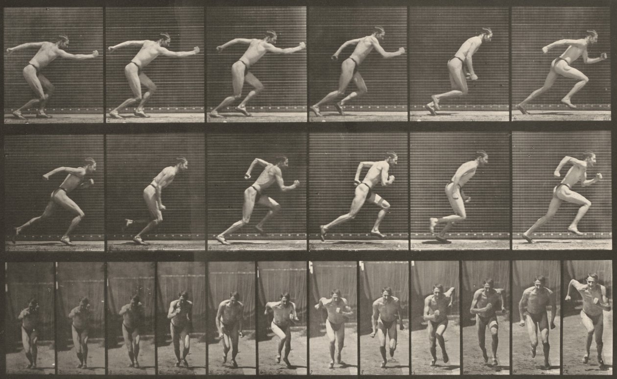 Prancha número 59. Partida para uma corrida de Eadweard Muybridge