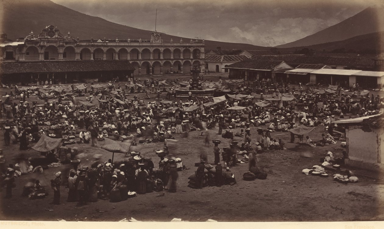 Plaza e Palácio do Vice-rei-Antígua de Guatemala de Eadweard Muybridge