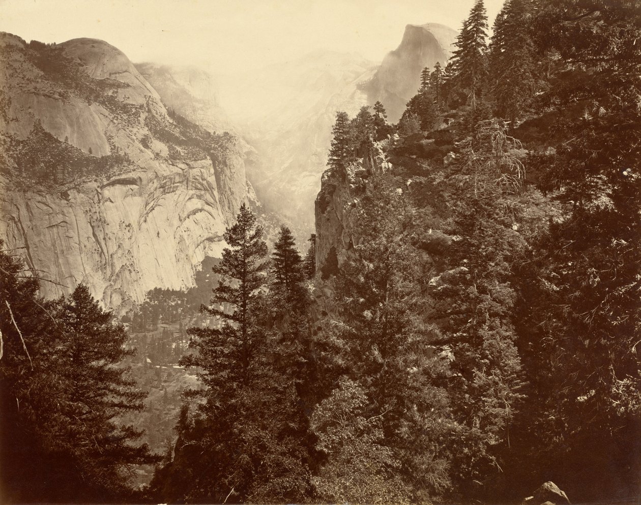 Tenaya Canyon de Union Point, Vale do Yosemite de Eadweard Muybridge