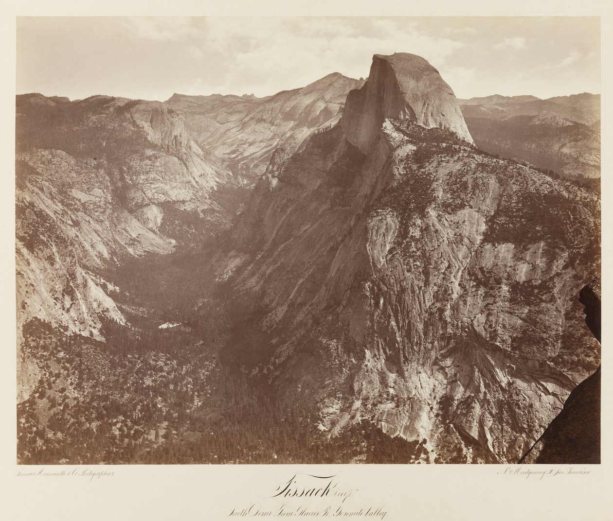 Tissack, South Dome de Glacier Point, Yosemite Valley #73, c.1872 (estampa de albumen de placa de mamute) de Eadweard Muybridge