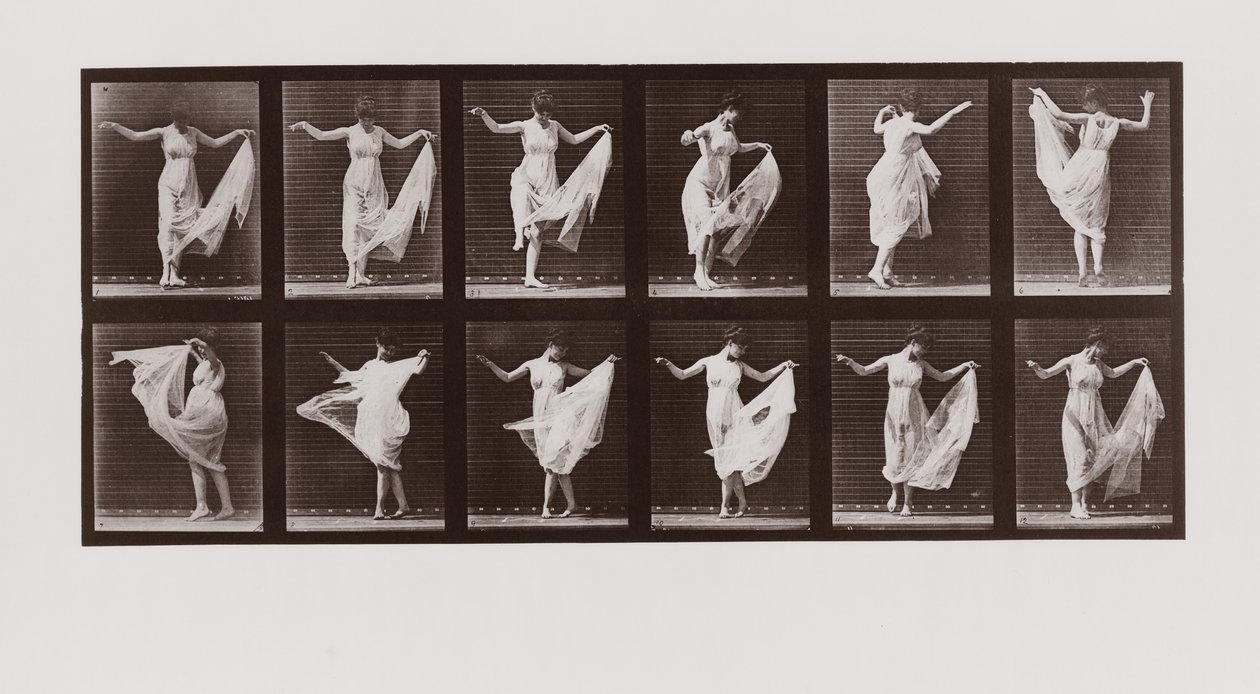 Mulher, dançar, prato, 107, de, animal, locomotion, 1887 de Eadweard Muybridge