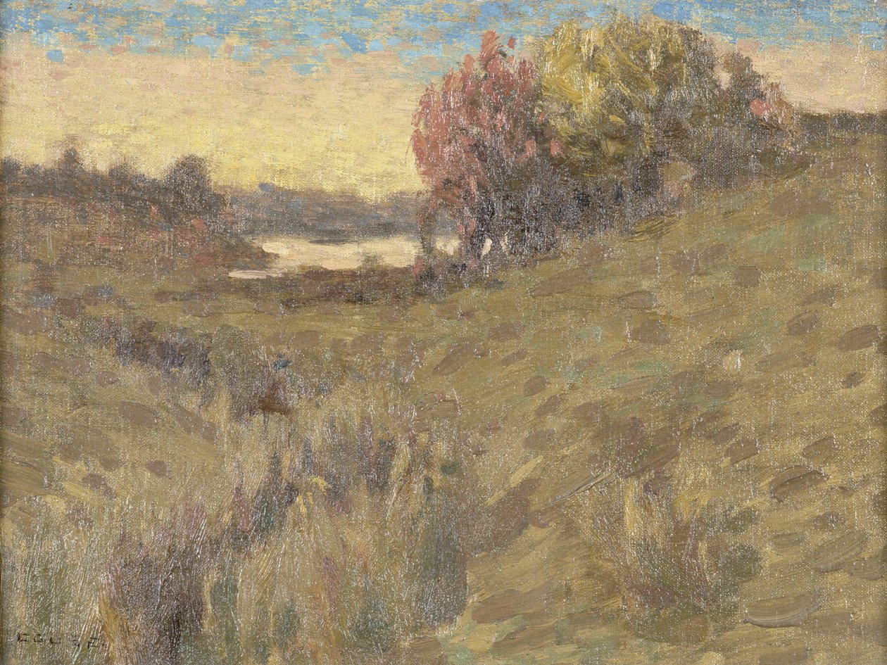 Paisagem Noroeste com Lago (óleo em masonite) de Eanger Irving Couse