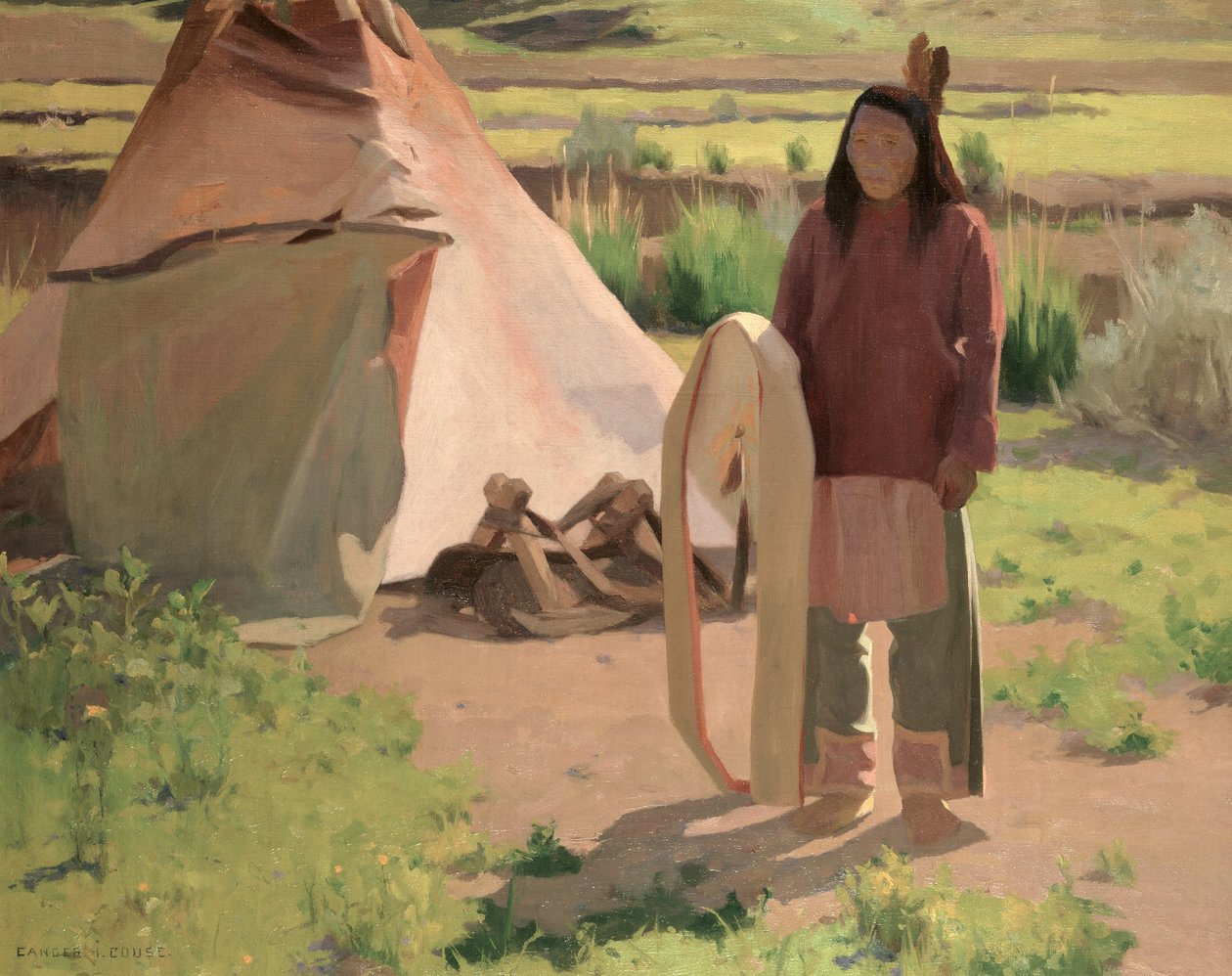 Clique em Warrior, c.1898 (óleo sobre tela) de Eanger Irving Couse