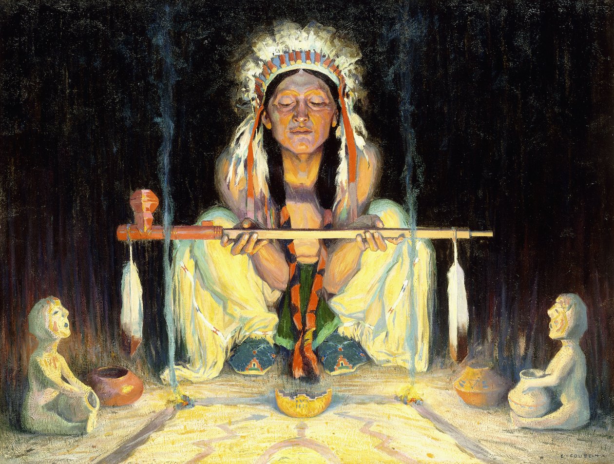 Oferecendo ao Grande Espírito de Eanger Irving Couse