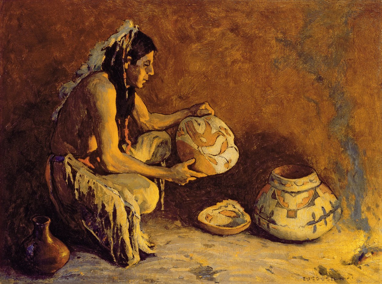 The Bird Jar, 1933 (óleo em masonite) de Eanger Irving Couse