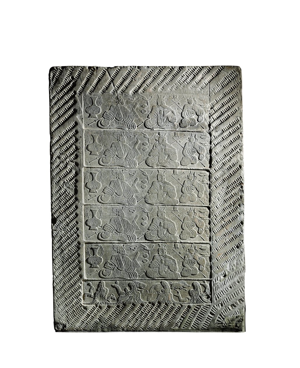 Ladrilho de cerâmica moldado pequeno (cerâmica) de Eastern Han Dynasty Chinese School