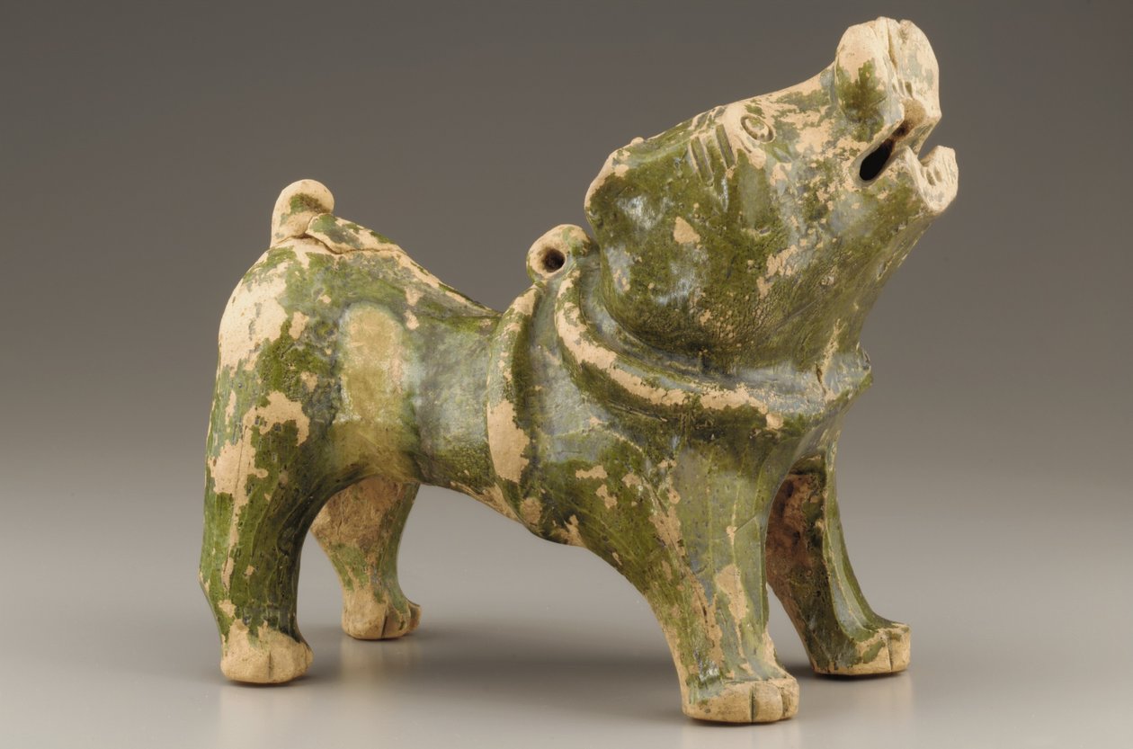 Figura do túmulo de um cão latindo, do início do século III ao início do século III (cerâmica) de Eastern Han Dynasty Chinese School