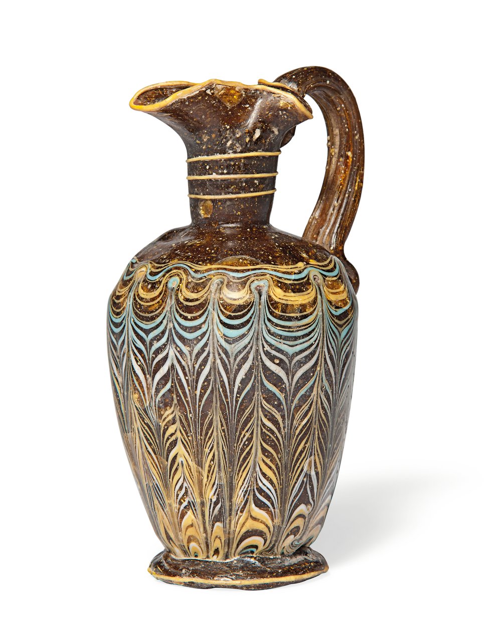 Enochoe grego em forma de núcleo, c.2º-1º século a.C. (vidro pintado) de Eastern Mediterranean School