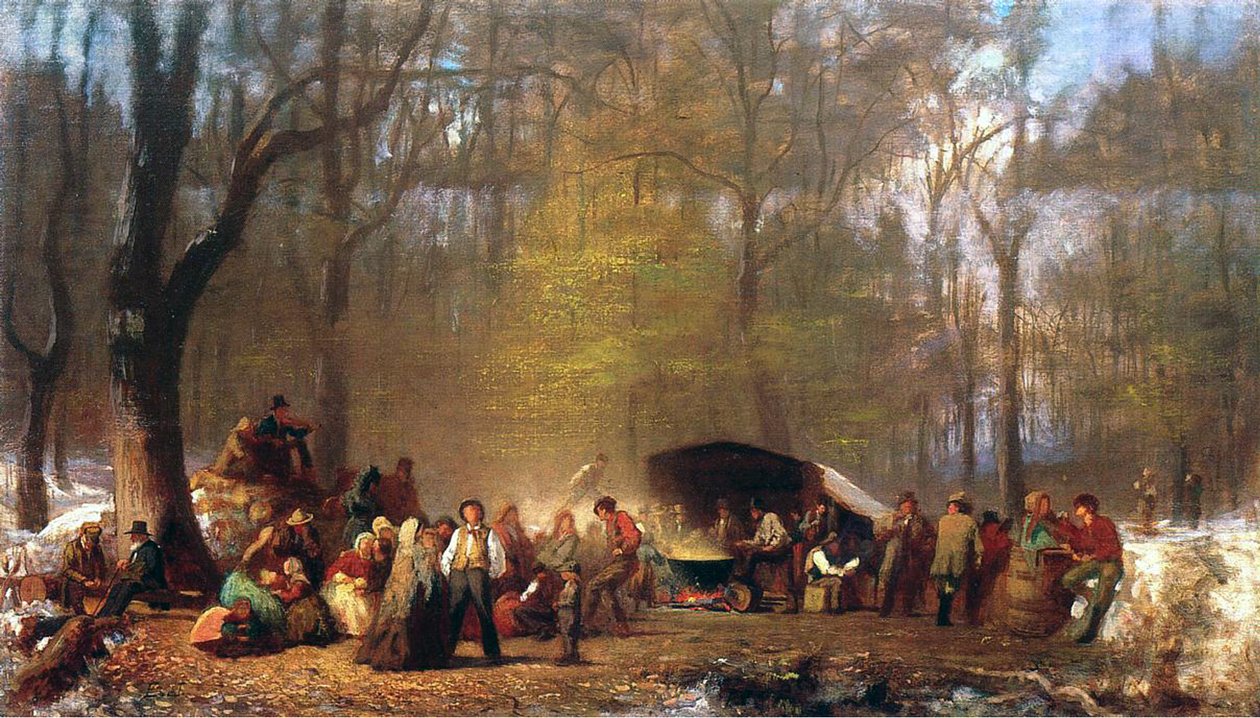 Sugaring Off no acampamento, 1864-66 de Eastman Johnson