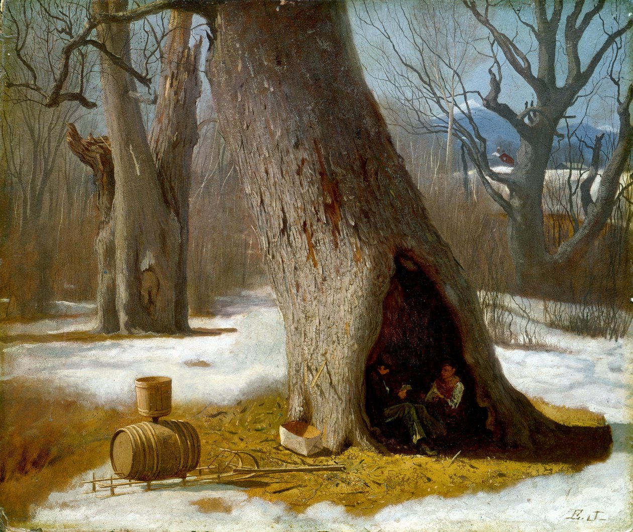 The Truants, c.1870 (óleo no tabuleiro da academia) de Eastman Johnson