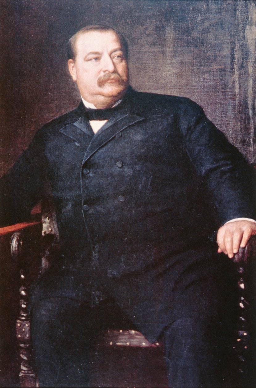 Grover Cleveland (1837-1908) (cor litho) de Eastman (after) Johnson