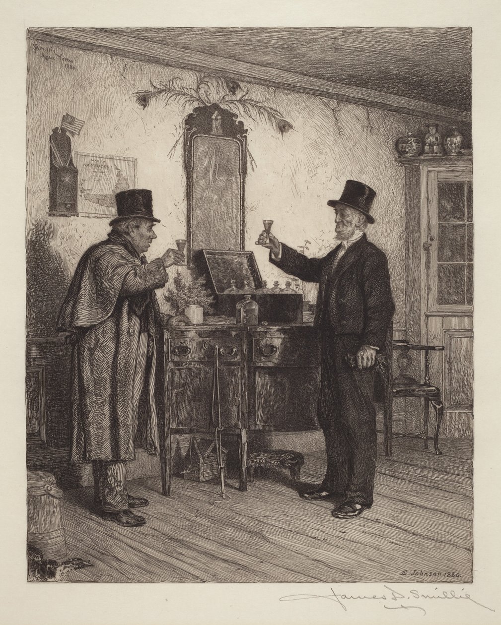 Um copo com o fidalgo rural de Eastman Johnson