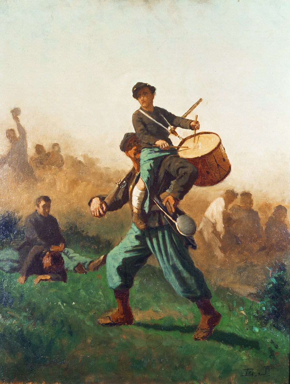 Um estudo para o baterista ferido de Eastman Johnson
