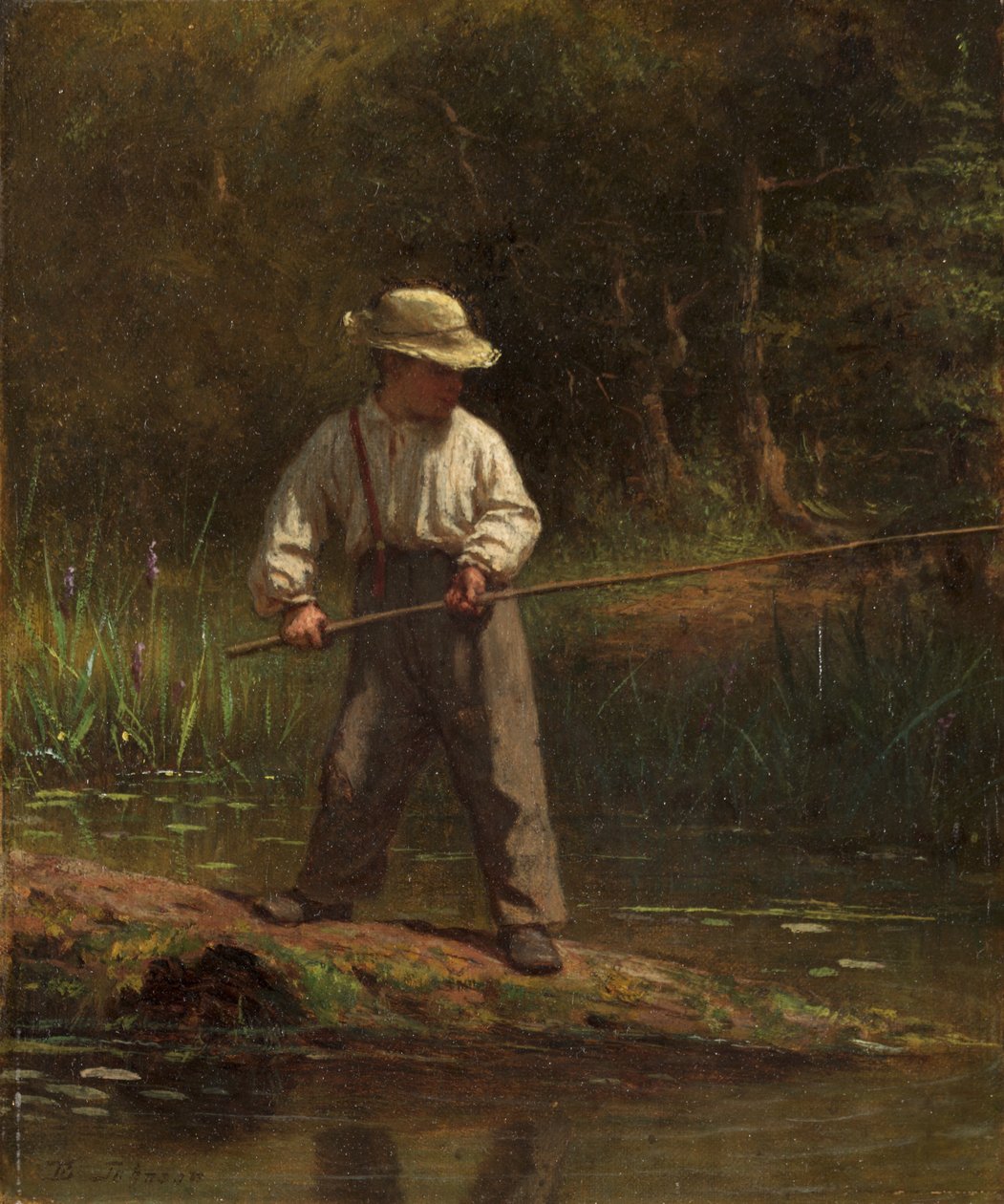 Garoto pescando de Eastman Johnson