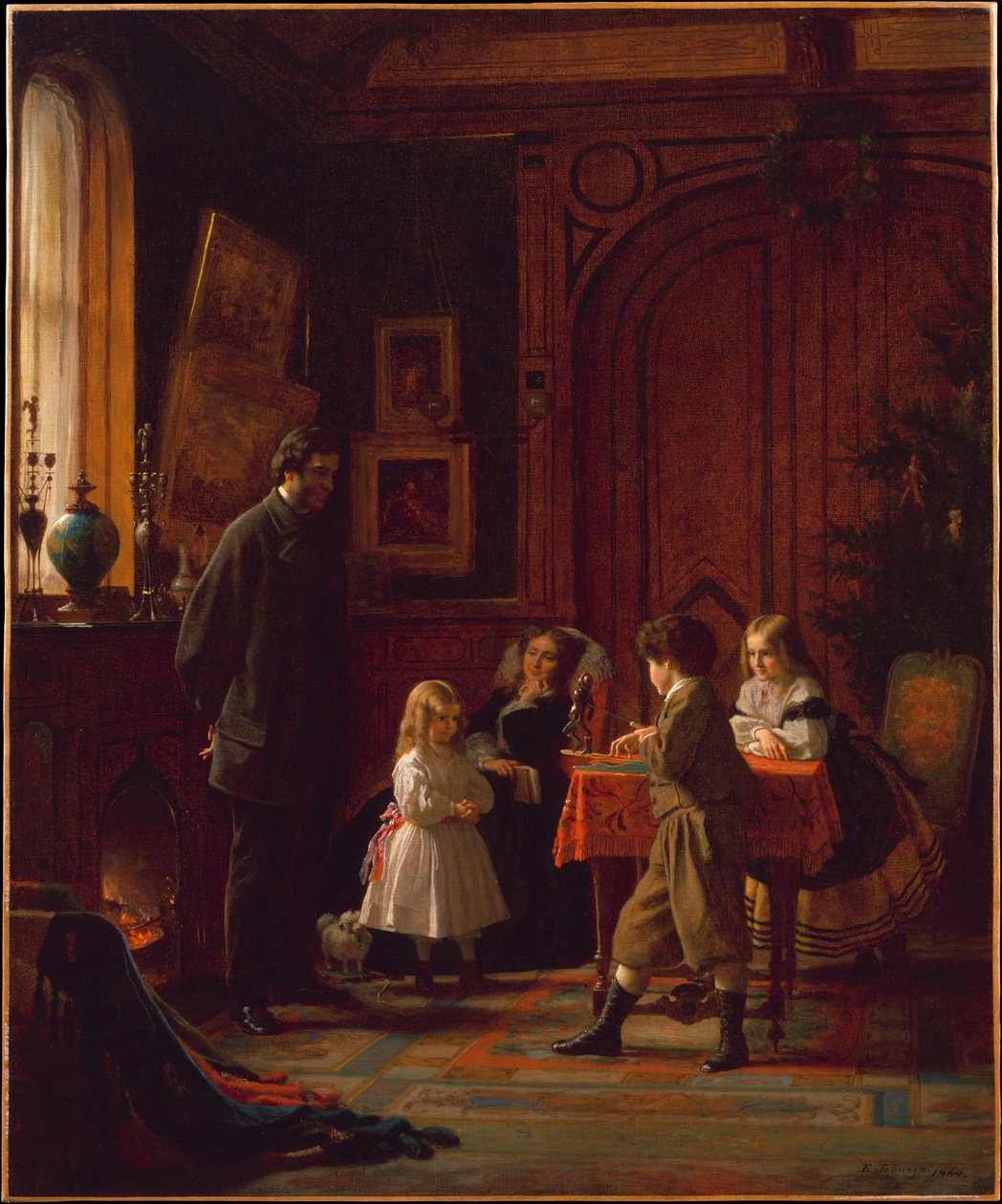 Época de Natal, a família Blodgett de Eastman Johnson