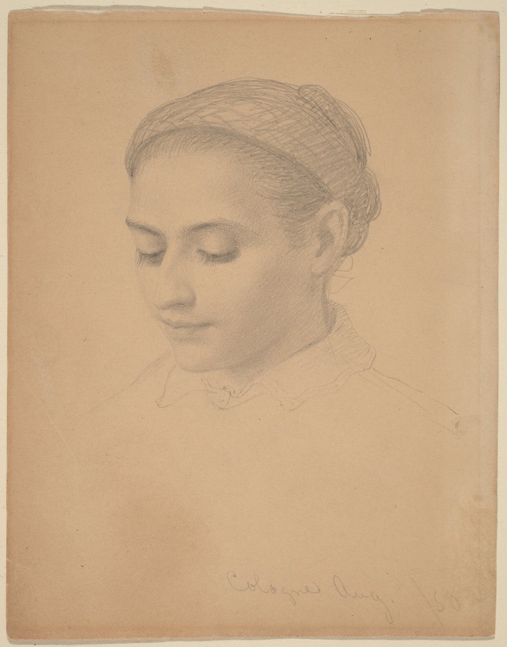 Cabeça de uma jovem mulher de Eastman Johnson