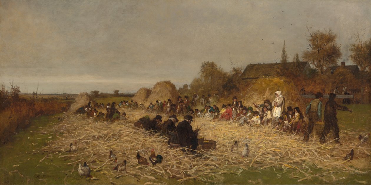 Husking Bee, Ilha de Nantucket de Eastman Johnson