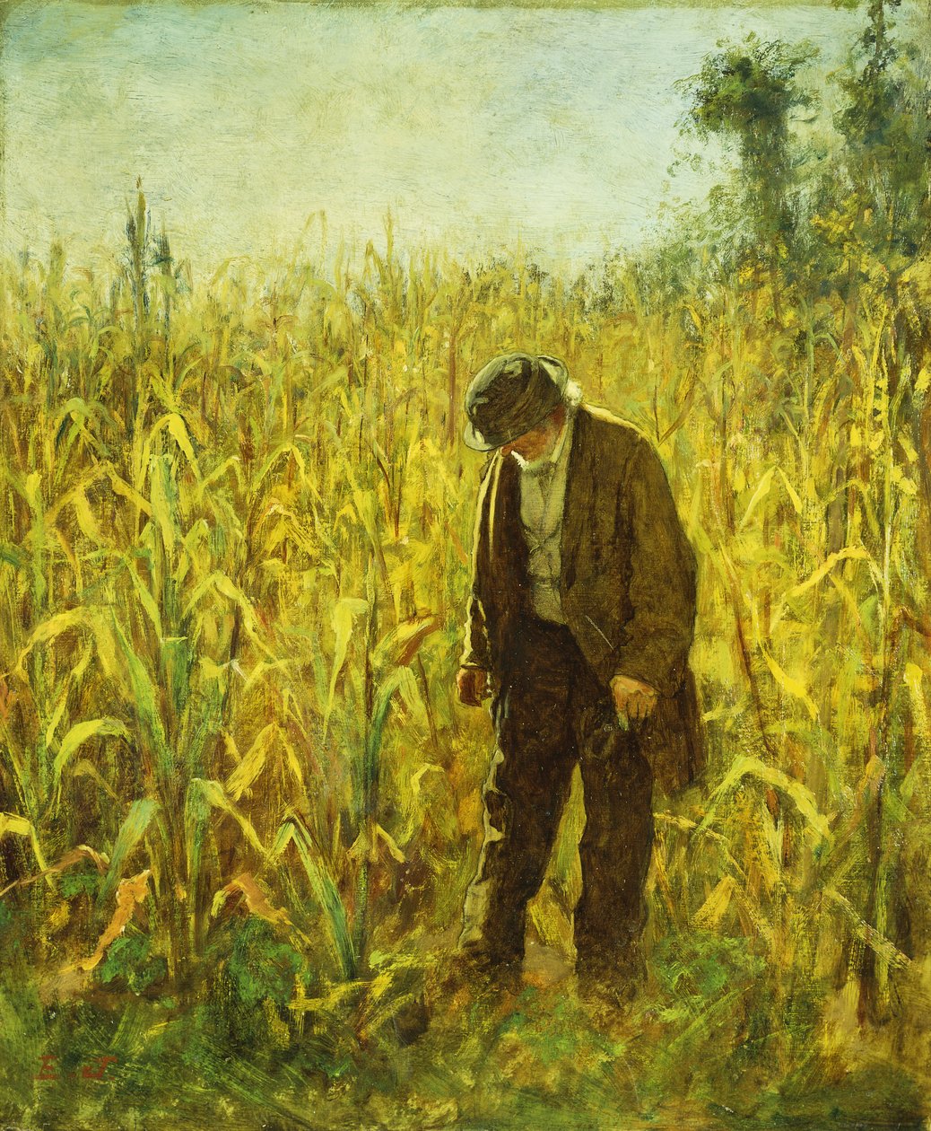 Homem em um campo de milho, de Eastman Johnson
