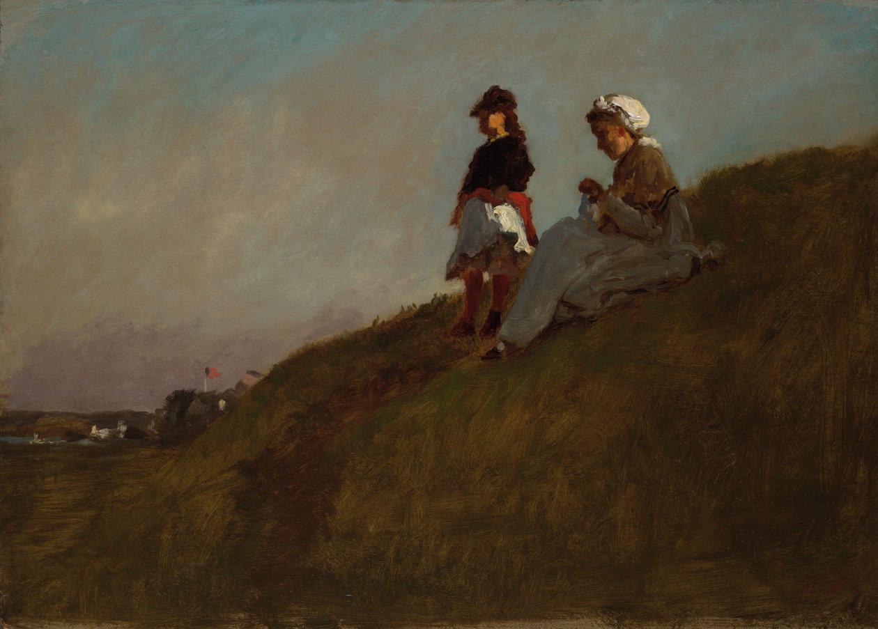 Na encosta (anverso); Rapariga no bosque (verso) de Eastman Johnson
