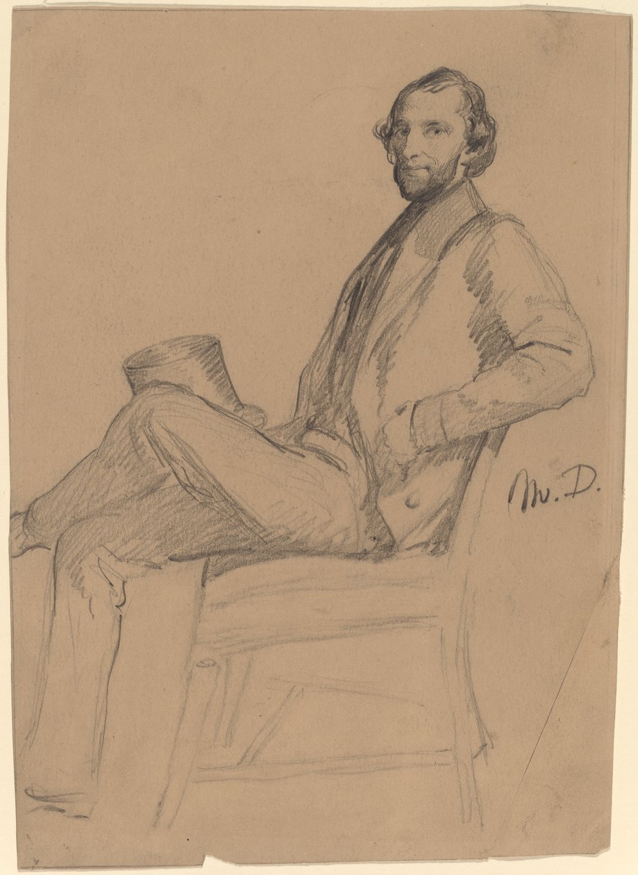 Estudo Sentado de M.D. de Eastman Johnson