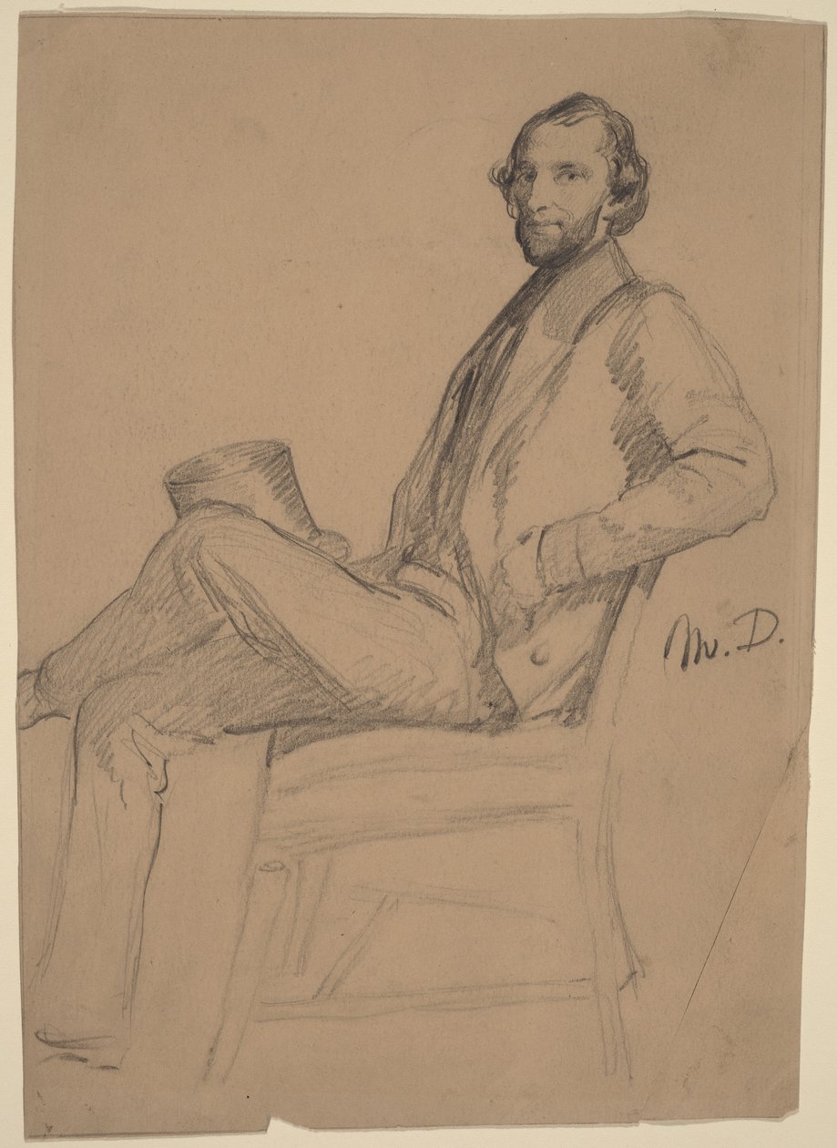 Estudo sentado de M.D. de Eastman Johnson